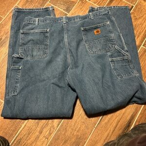 Carhartt Blue Denim Work Pants size 42x36